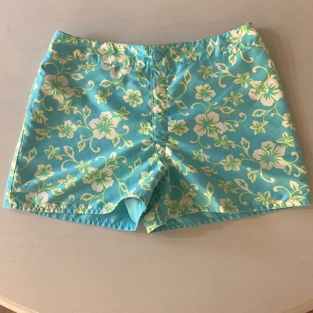 Christie Brooks Floral Hawaiian Shorts Girls Size 14